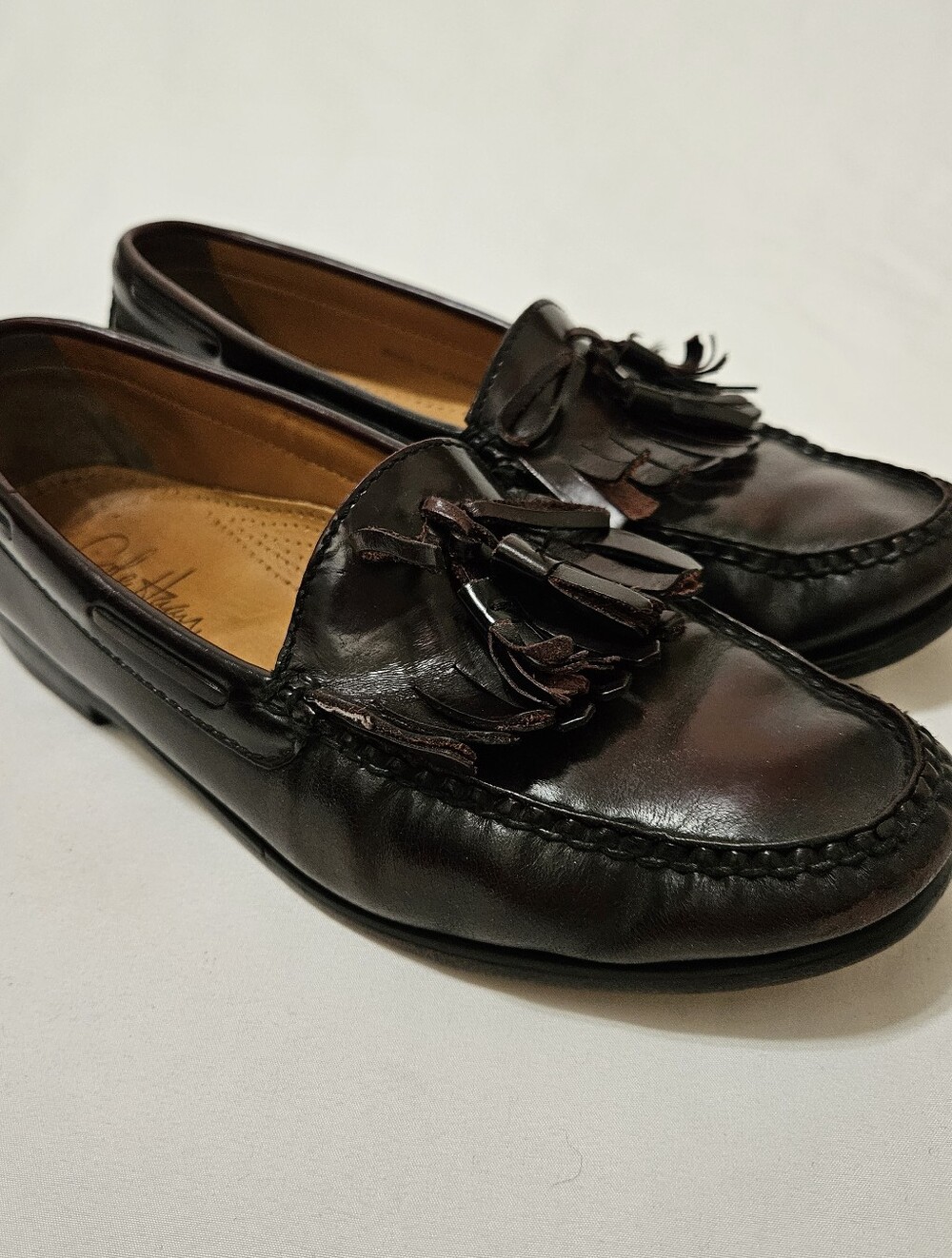 Cole Haan Tassel Kiltie Loafers Shoes Men Size 10 D OXBLOOD